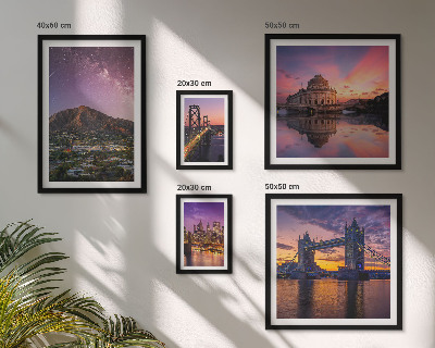 Tableau de décoration murale Paysages de villes de montagne la nuit