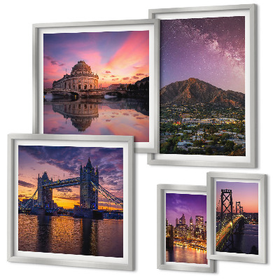 Tableau de décoration murale Paysages de villes de montagne la nuit