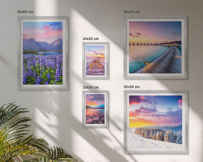 Ensemble de 5 tableaux Paysages, nature, montagnes, vues