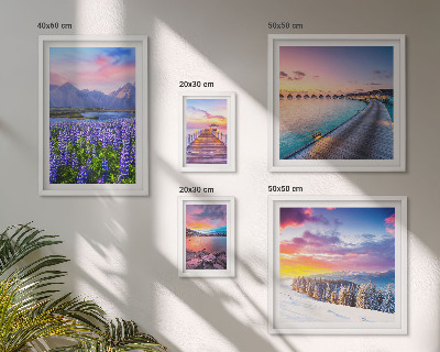 Ensemble de 5 tableaux Paysages, nature, montagnes, vues