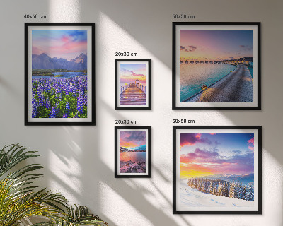Ensemble de 5 tableaux Paysages, nature, montagnes, vues