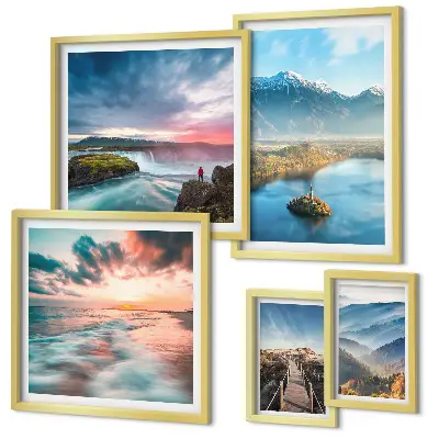 Tableau de décoration murale paysages de montagne et cascades