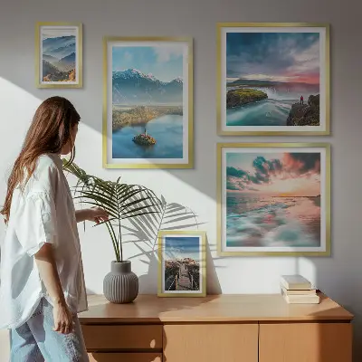 Tableau de décoration murale paysages de montagne et cascades