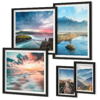 Tableau de décoration murale paysages de montagne et cascades
