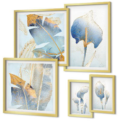Lot de tableaux encadrés Fleurs élégantes nature délicate