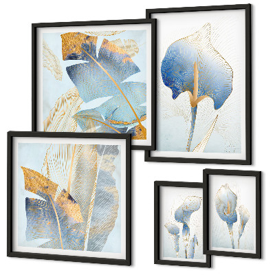 Lot de tableaux encadrés Fleurs élégantes nature délicate