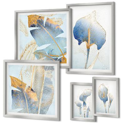 Lot de tableaux encadrés Fleurs élégantes nature délicate