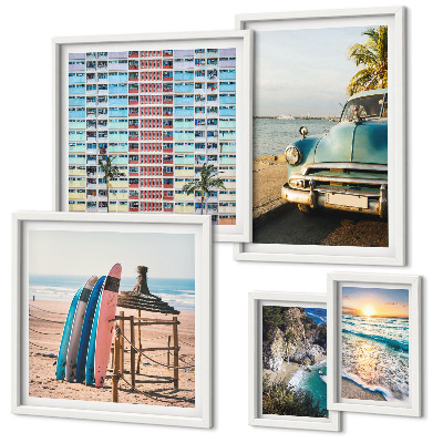 Ensemble de 5 tableaux Paysages de plage élégants