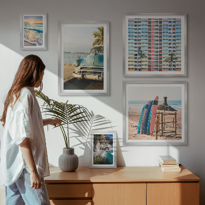Ensemble de 5 tableaux Paysages de plage élégants