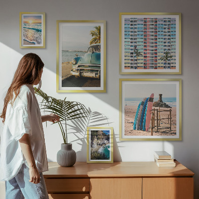 Ensemble de 5 tableaux Paysages de plage élégants