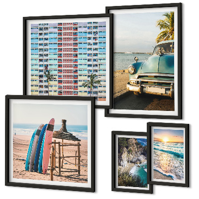 Ensemble de 5 tableaux Paysages de plage élégants