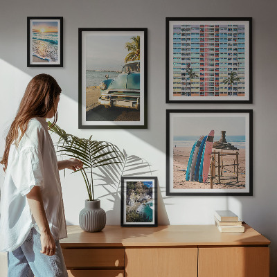 Ensemble de 5 tableaux Paysages de plage élégants