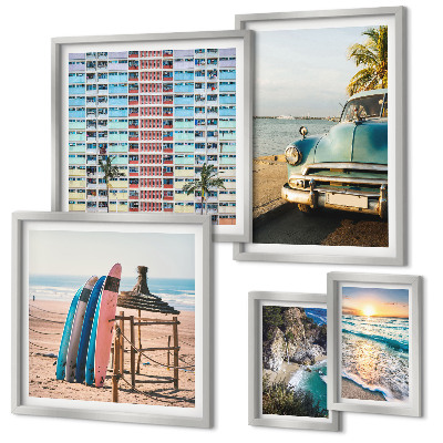 Ensemble de 5 tableaux Paysages de plage élégants