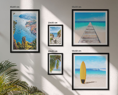 Ensemble de 5 tableaux Paysages et plages du bord de mer