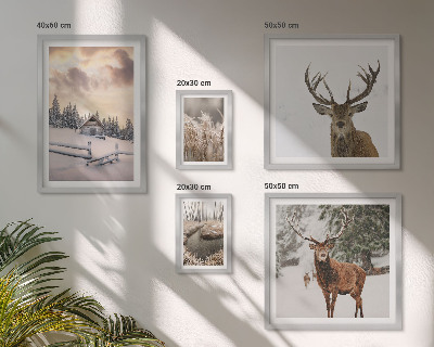 Tableau de décoration murale Paysages d'hiver avec des cerfs