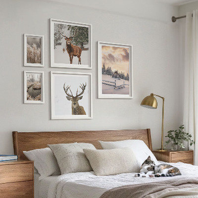 Tableau de décoration murale Paysages d'hiver avec des cerfs