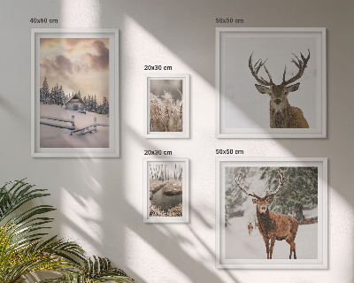 Tableau de décoration murale Paysages d'hiver avec des cerfs