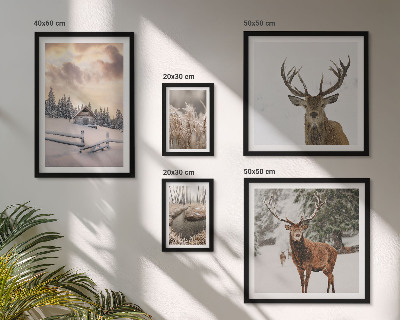 Tableau de décoration murale Paysages d'hiver avec des cerfs