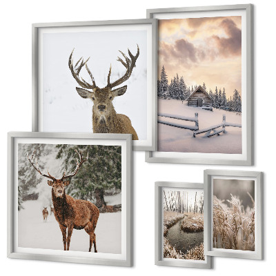 Tableau de décoration murale Paysages d'hiver avec des cerfs