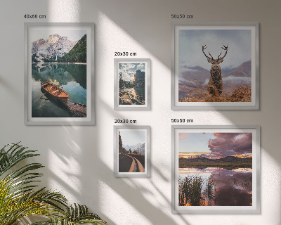 Lot de tableaux encadrés Paysages montagnes lacs nature