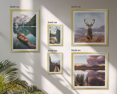 Lot de tableaux encadrés Paysages montagnes lacs nature
