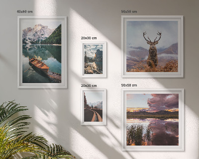 Lot de tableaux encadrés Paysages montagnes lacs nature