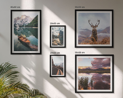 Lot de tableaux encadrés Paysages montagnes lacs nature