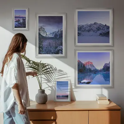 Tableau de décoration murale représentant des lacs de montagne, des forêts et des paysages