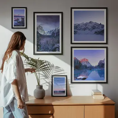 Tableau de décoration murale représentant des lacs de montagne, des forêts et des paysages