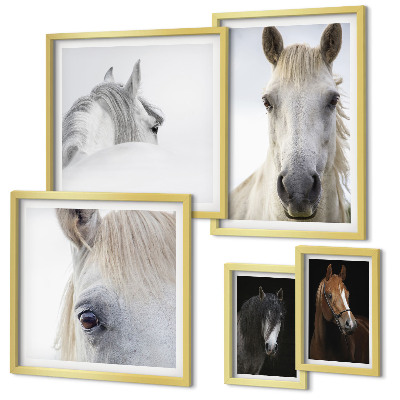 Lot de tableaux encadrés Portraits de chevaux dans des styles artistiques