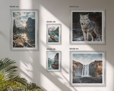 Ensemble de 5 tableaux Paysages de la nature et de la faune
