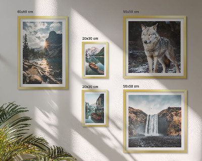 Ensemble de 5 tableaux Paysages de la nature et de la faune