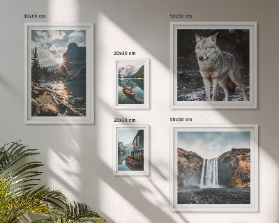 Ensemble de 5 tableaux Paysages de la nature et de la faune