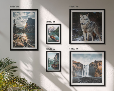 Ensemble de 5 tableaux Paysages de la nature et de la faune