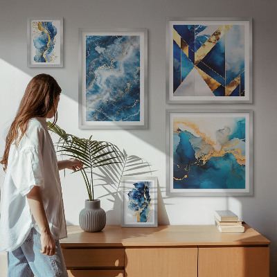 Tableau de décoration murale Compositions bleues abstraites