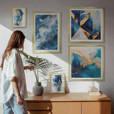 Tableau de décoration murale Compositions bleues abstraites