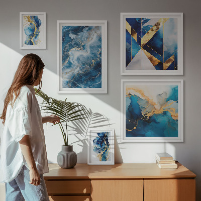 Tableau de décoration murale Compositions bleues abstraites