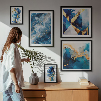 Tableau de décoration murale Compositions bleues abstraites