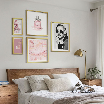 Lot de tableaux encadrés Des touches élégantes de rose