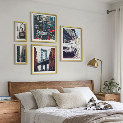 Ensemble de 5 tableaux Voitures élégantes et architecture urbaine