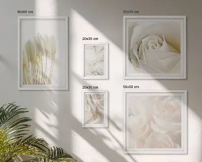Lot de tableaux encadrés motifs en marbre rose et blanc