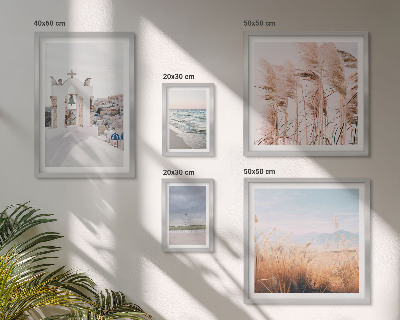 Lot de tableaux encadrés Paysages balnéaires élégants