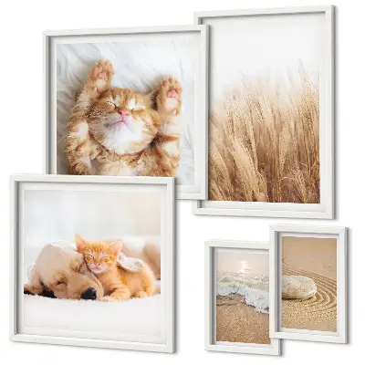 Tableau de décoration murale animaux mignons dans un paysage