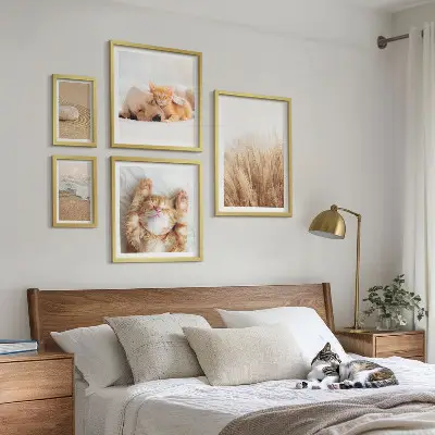 Tableau de décoration murale animaux mignons dans un paysage