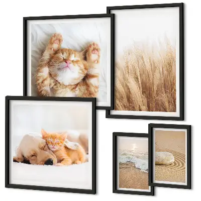 Tableau de décoration murale animaux mignons dans un paysage