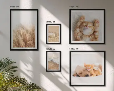 Tableau de décoration murale animaux mignons dans un paysage