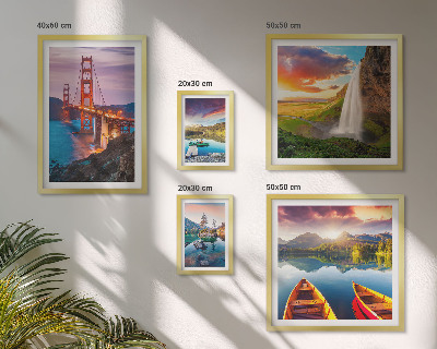 Ensemble de 5 tableaux Paysages, nature, ponts, États-Unis