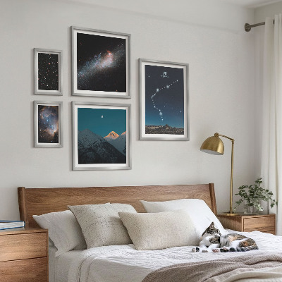 Lot de tableaux encadrés Paysages cosmiques des galaxies