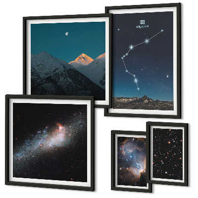 Lot de tableaux encadrés Paysages cosmiques des galaxies