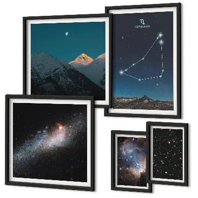 Tableau de décoration murale représentant des constellations de paysages cosmiques